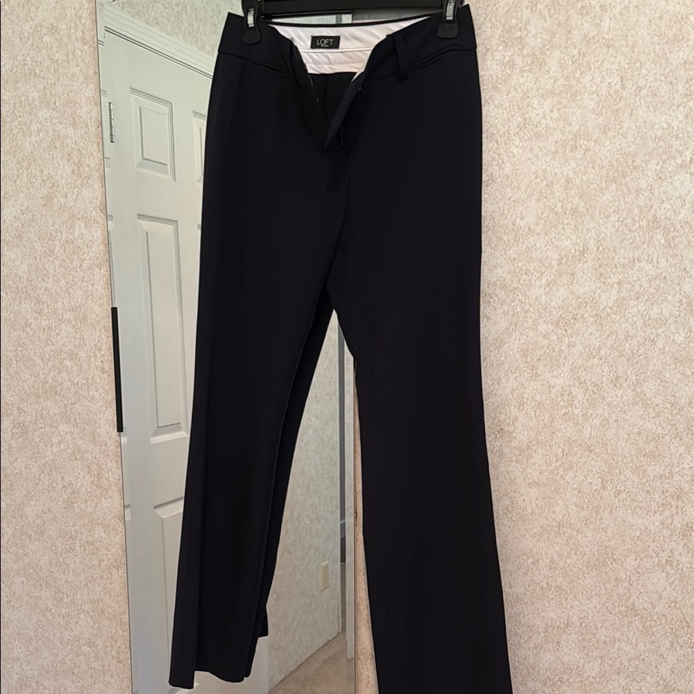 LOFT Navy Trousers Classic Straight-Leg